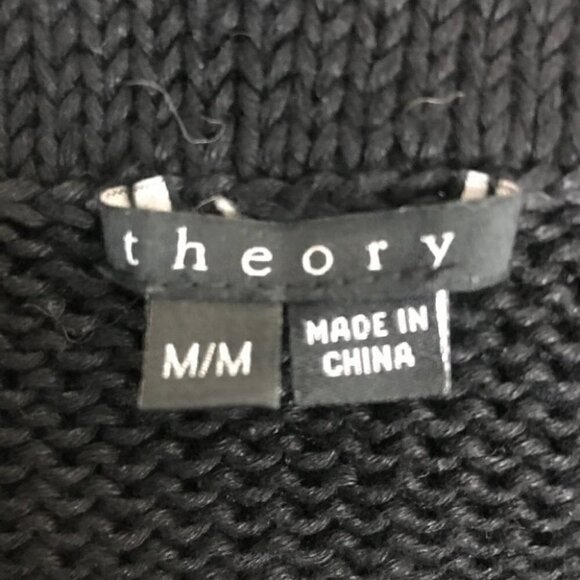 THEORY Black Knitted Zip Up Sweater Size  M - Picture 6 of 7